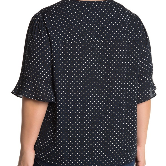 NWT Sanctuary flutter sleeve dot print blouse 2X - Picture 5 of 6